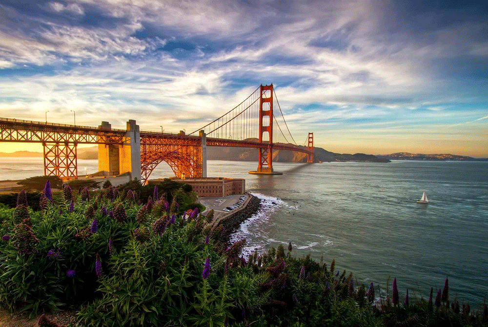 Most Golden Gate sa nachádza v meste San Francisco v Kalifornii a je jednou z najobľúbenejších destinácií v celej severnej Kalifornii.